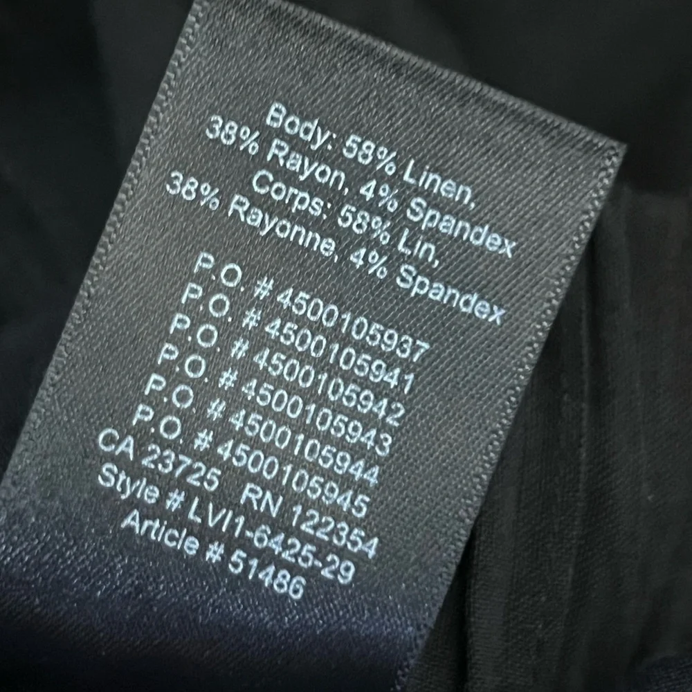 Babaton Day Errol Black Linen Blend Pants Small